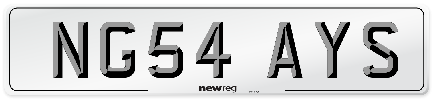 NG54 AYS Number Plate from New Reg